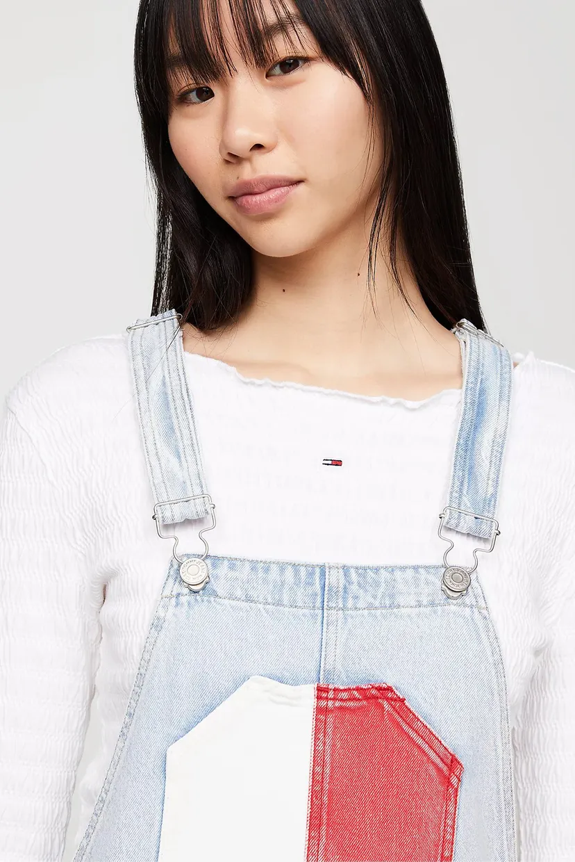 Женский голубой джинсовый сарафан DUNGAREE DRESS FLAG 3