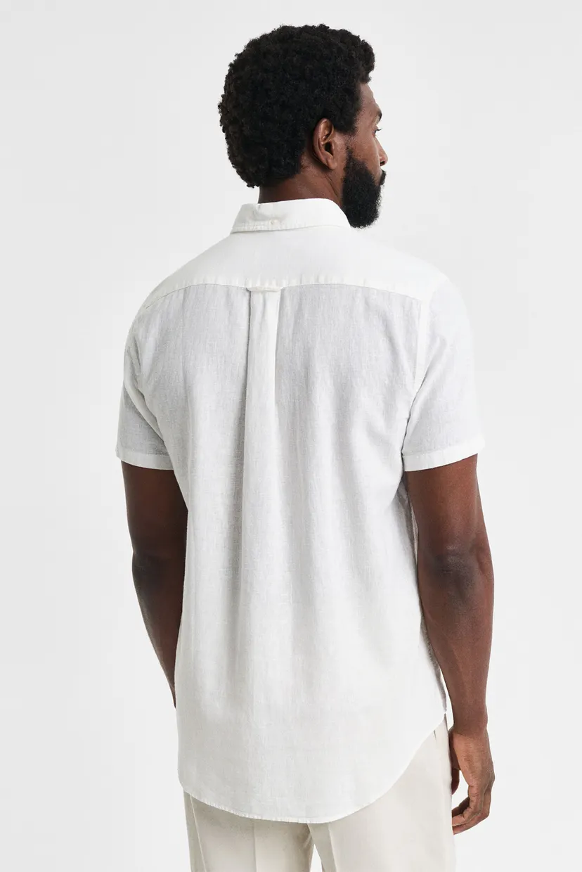Чоловіча біла лляна сорочка REG COTTON LINEN SS SHIRT 3