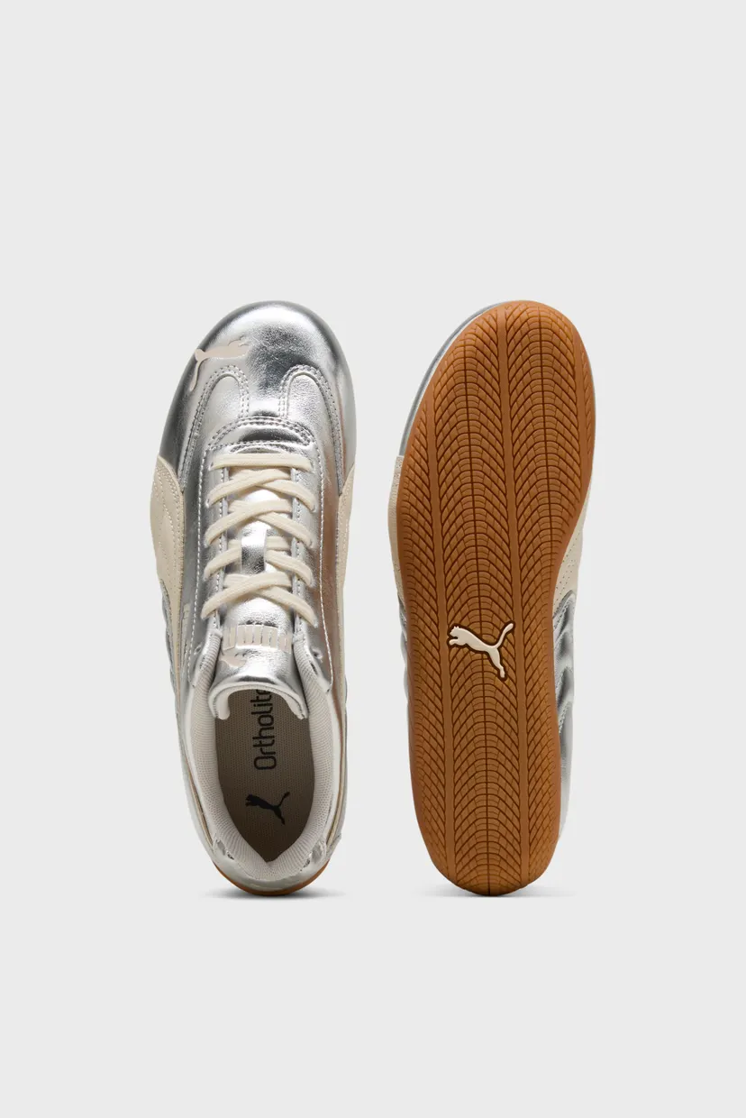 Женские серебристые кожаные кроссовки Speedcat Silver Sneakers Women 5