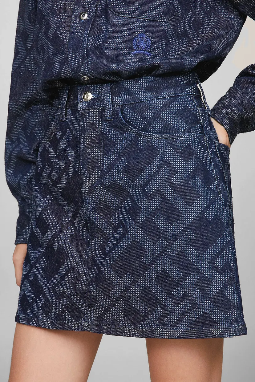 Жіноча спідниця з візерунком THC MONOGRAM DENIM SKIRT 3