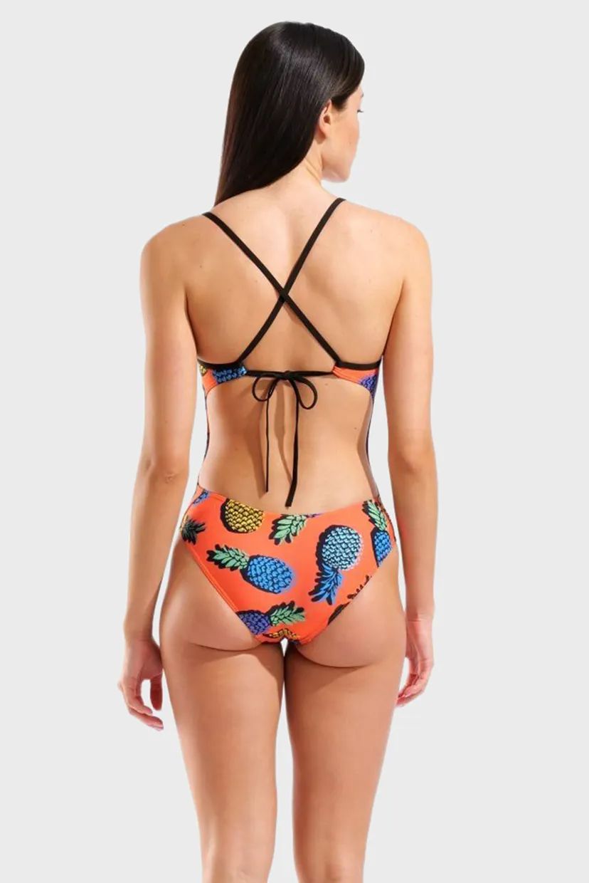 Жіночий купальник з візерунком PINEAPPLES SWIMSUIT TIE BACK 3
