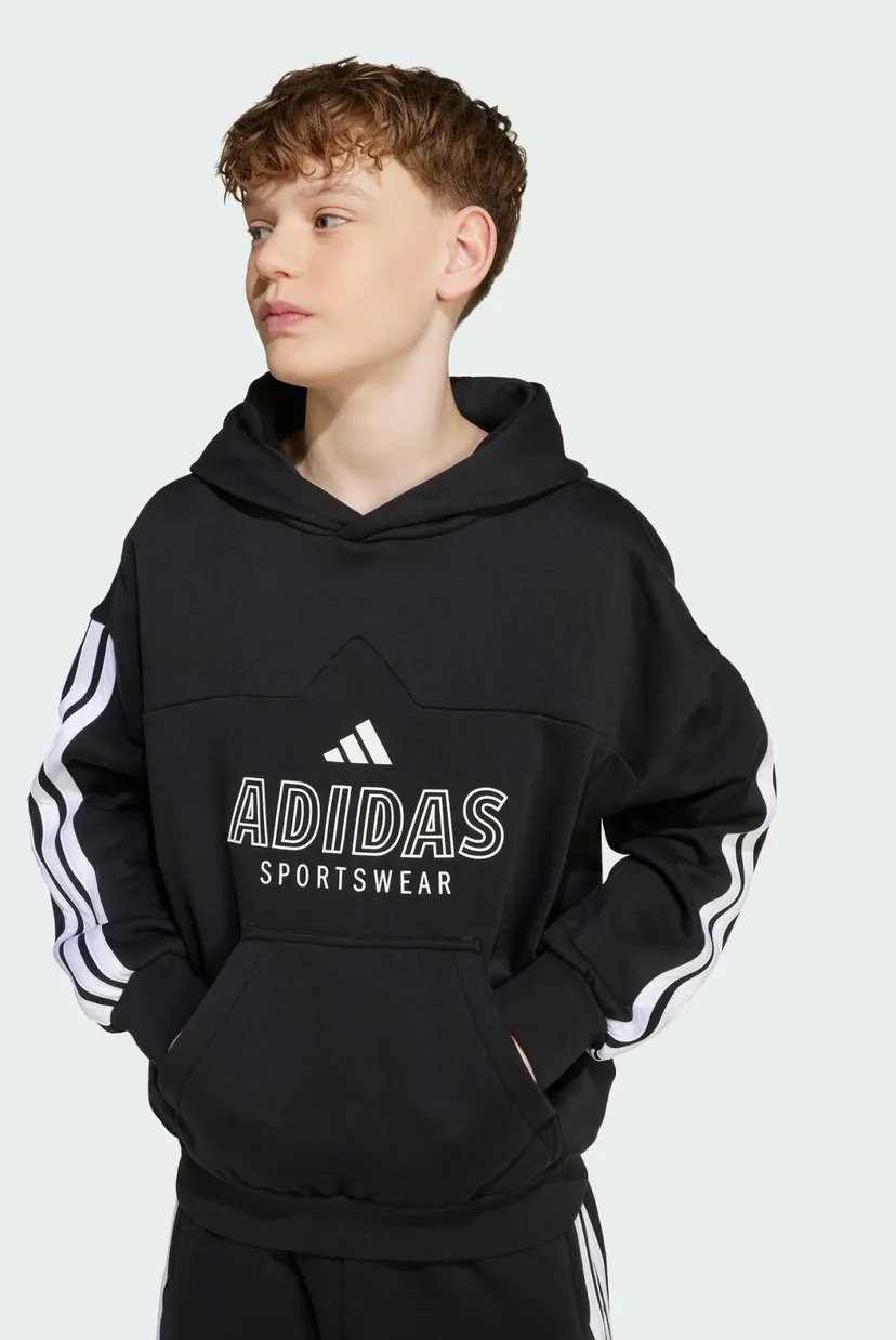 Детское черное худи House of Tiro Fleece Kids 6