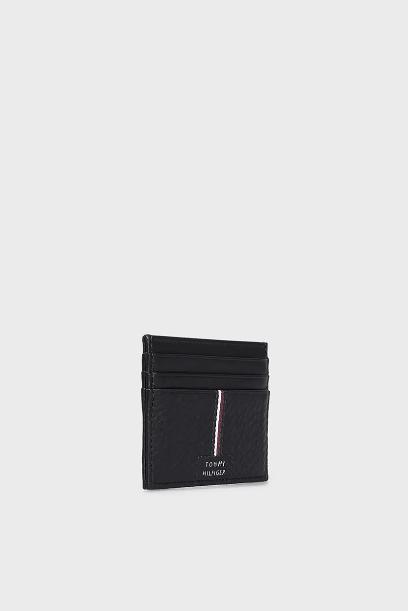 Мужской черный кожаный кардхолдер TH PREMIUM LEATHER 3