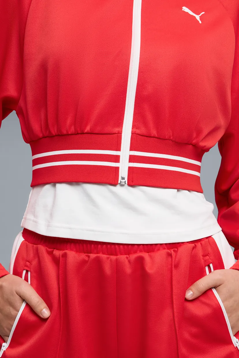 Женская красная спортивная кофта T7 Cropped Track Jacket Women 4