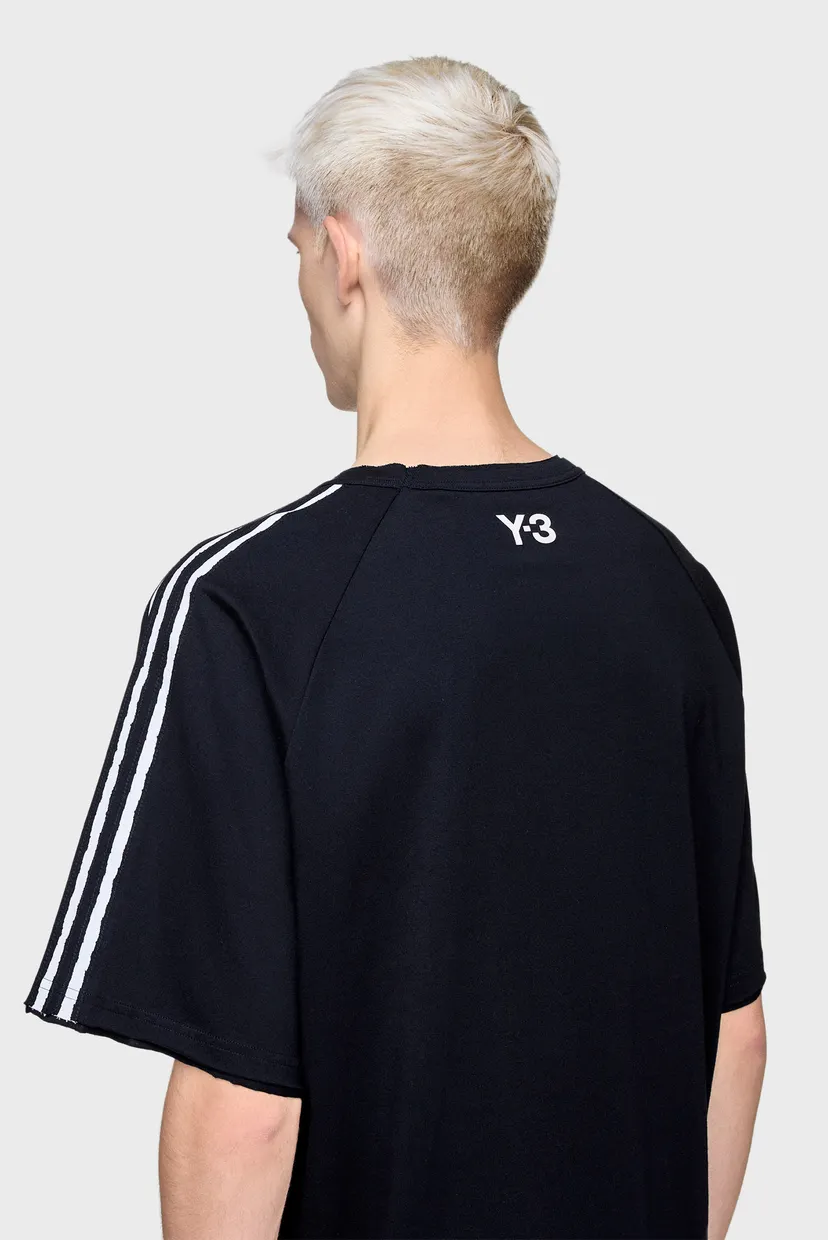 Чорна футболка Y-3 RAW EDGE 3 STRIPES SHORT SLEEVE (унісекс) 6
