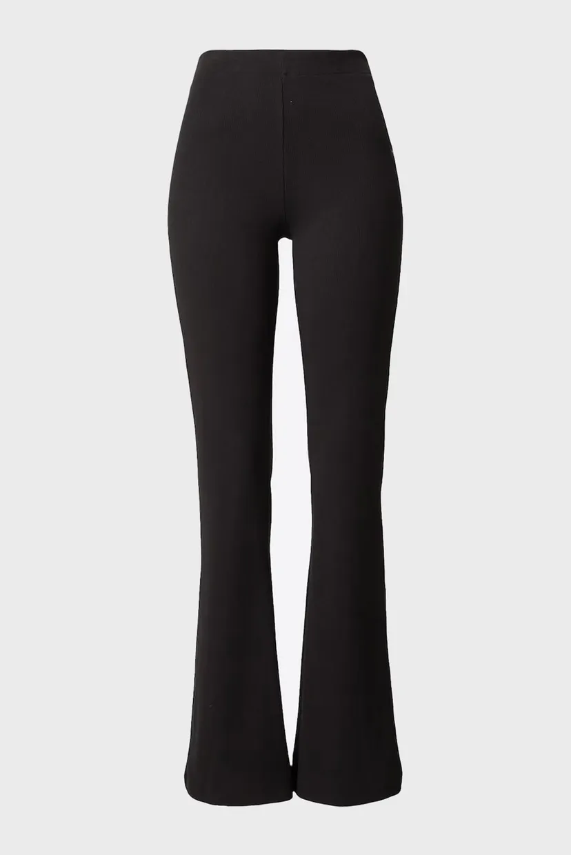Женские черные спортивные брюки WOVEN LABEL WIDE LEG RIB PANTS 5