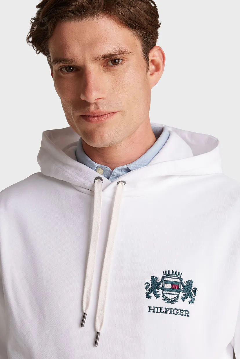 Чоловіче біле худі HILFIGER SMALL CREST 4