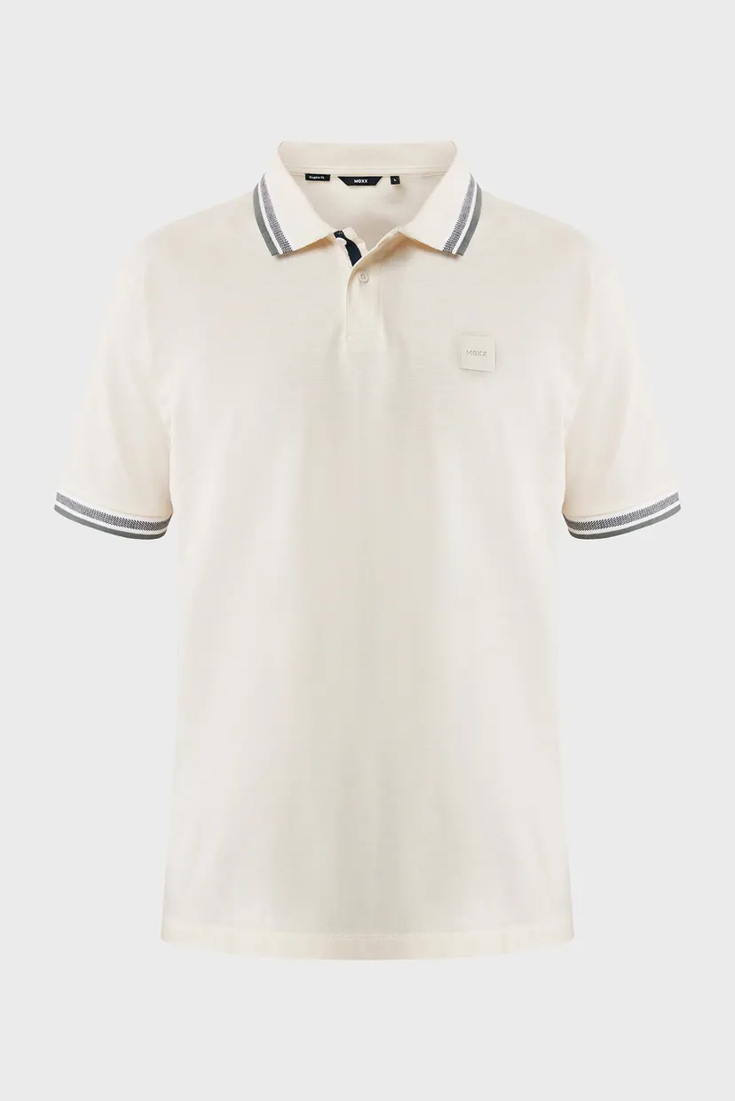 Мужское белое поло Tipping polo regular fit 5