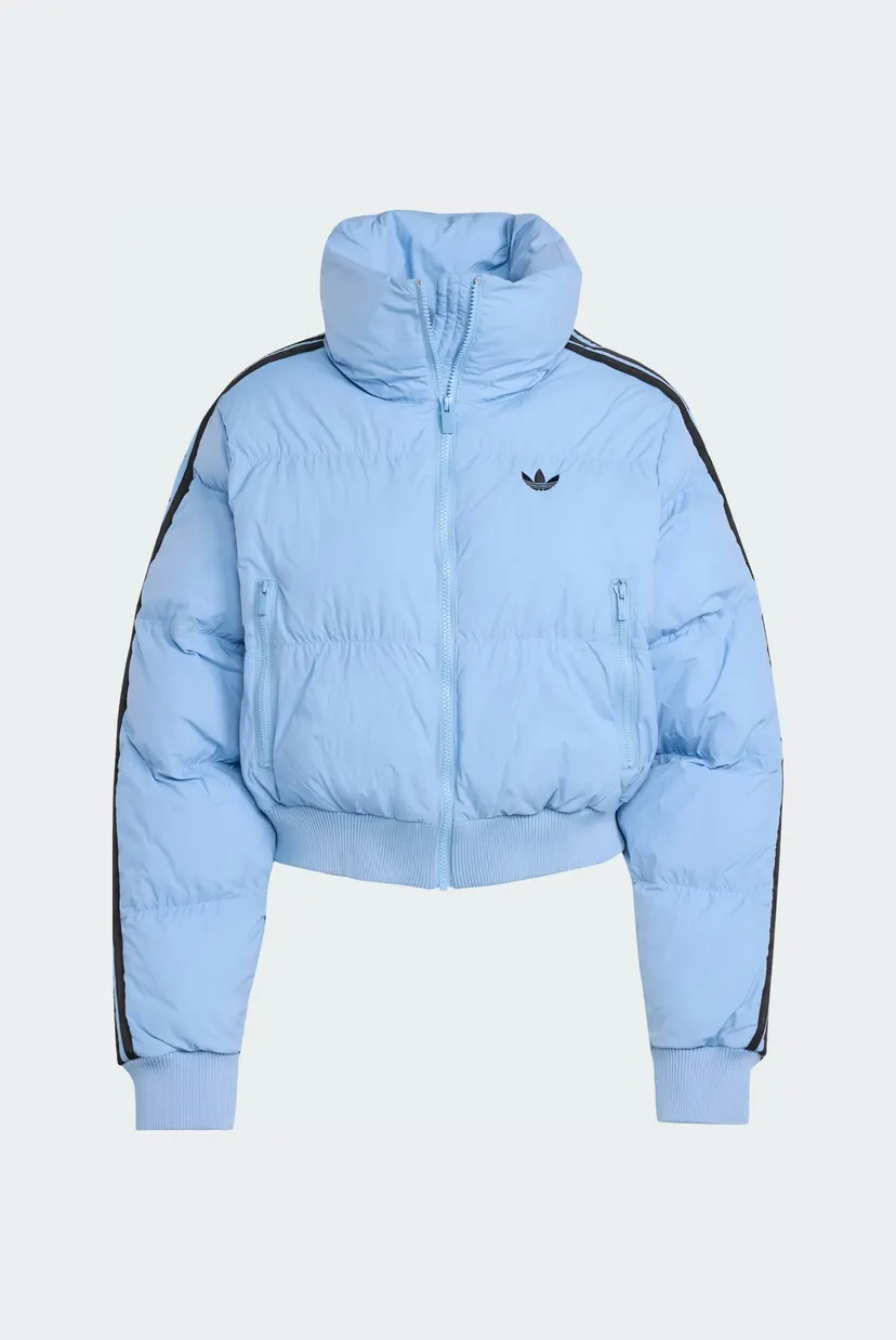 Женская голубая куртка Adicolor Cropped Synthetic Down Puffer 6