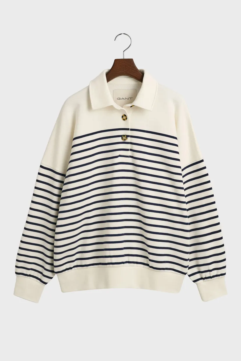 Женское белое поло в полоску OS BRETON STRIPE RUGGER 6