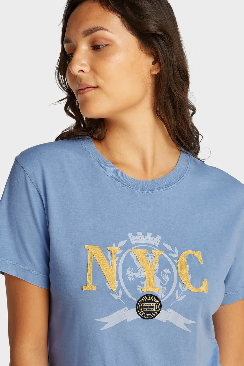 Женская голубая футболка VARSITY GRAPHIC T-SHIRT 4
