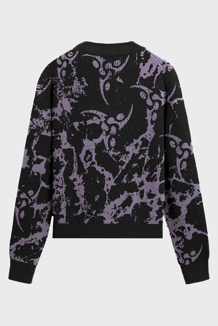 Чорний джемпер з візерунком DELTA KNIT (унісекс) 7