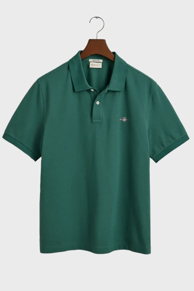 Чоловіче зелене поло REG SHIELD SS PIQUE POLO 5