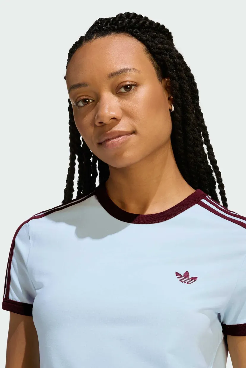 Жіноча блакитна футболка 3 STRIPES SLIM 4
