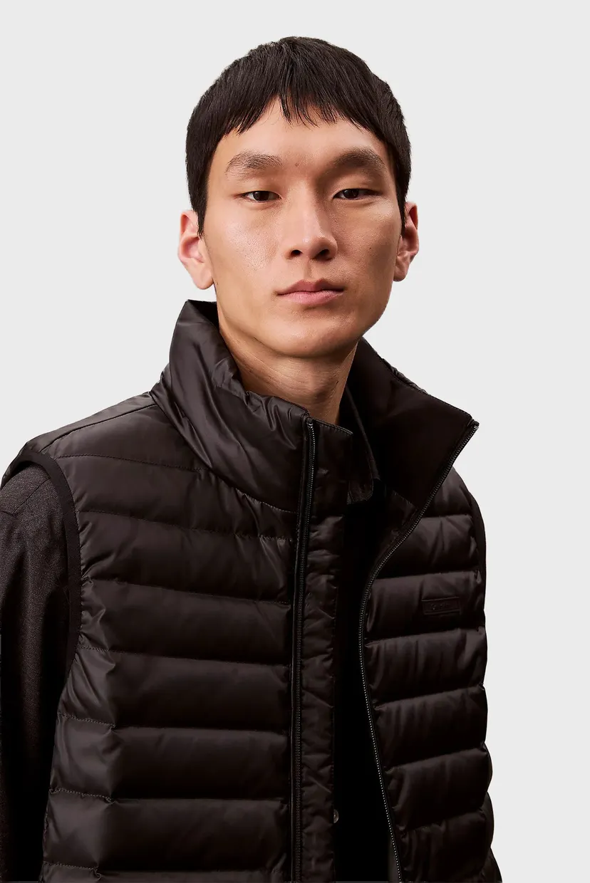 Чоловічий чорний жилет SLVLSS LT WT NYLON PUFFER VEST 4