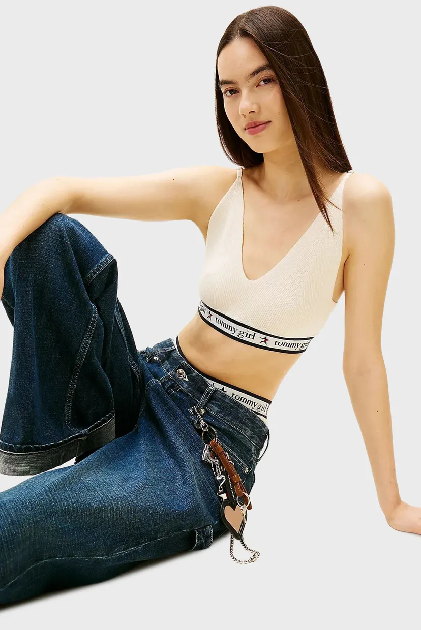 Женский белый шерстяной топ TOMMY GIRL KNITTED 5