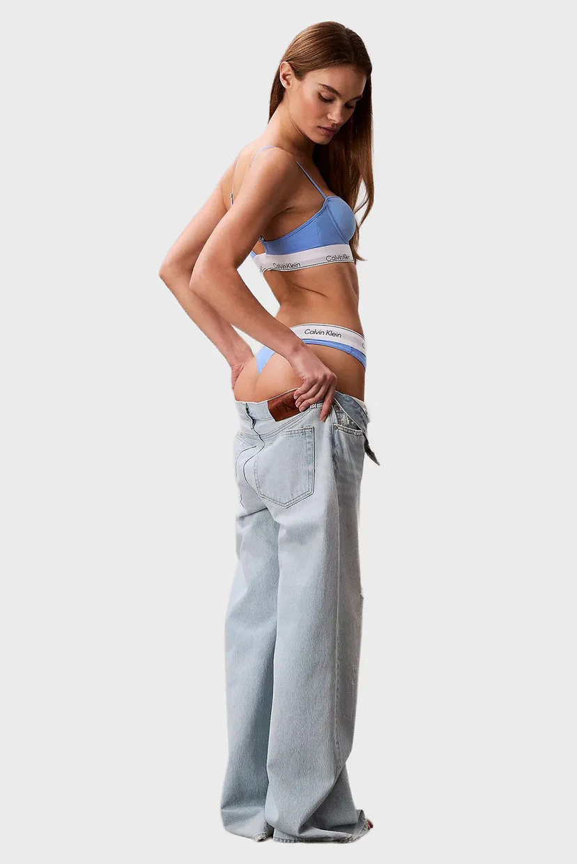 Жіночі блакитні трусики THONG 5