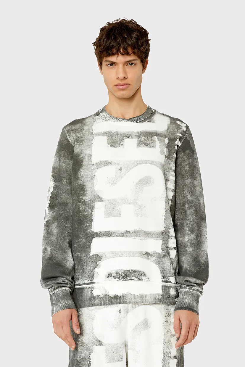Мужской серый свитшот S-GINY Diesel A08664 0NFAV — MD-Fashion