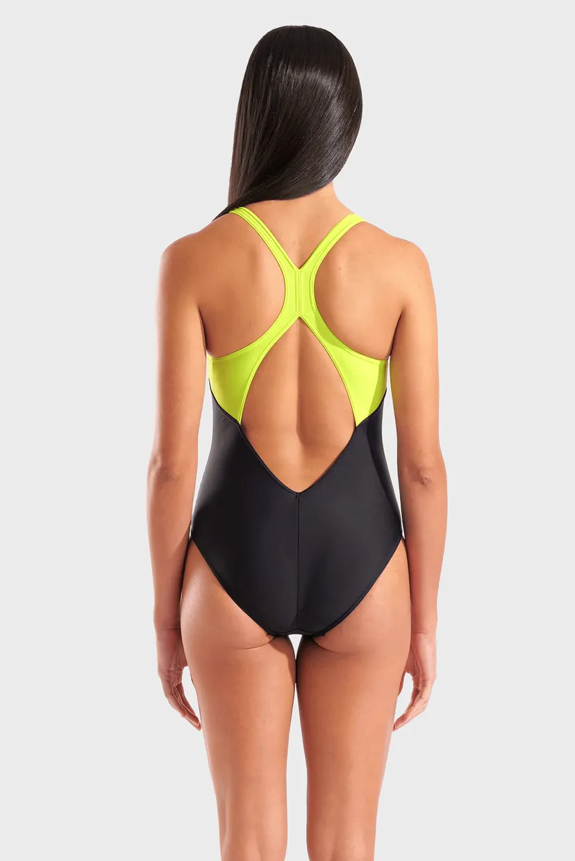 Жіночий чорний купальник GRID SWIMSUIT V BACK GRAPHIC 3