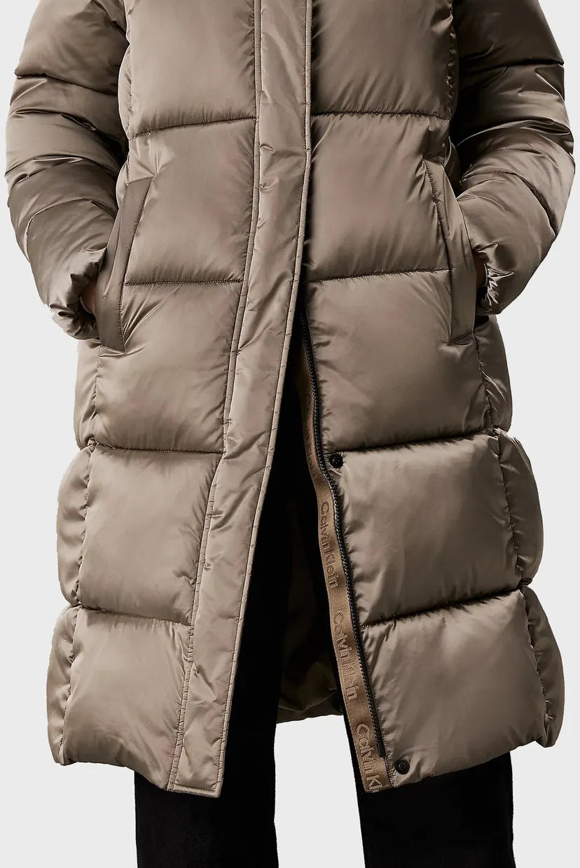 Жіноча коричнева куртка MONOLOGO ND SHINY LONG PUFFER 4