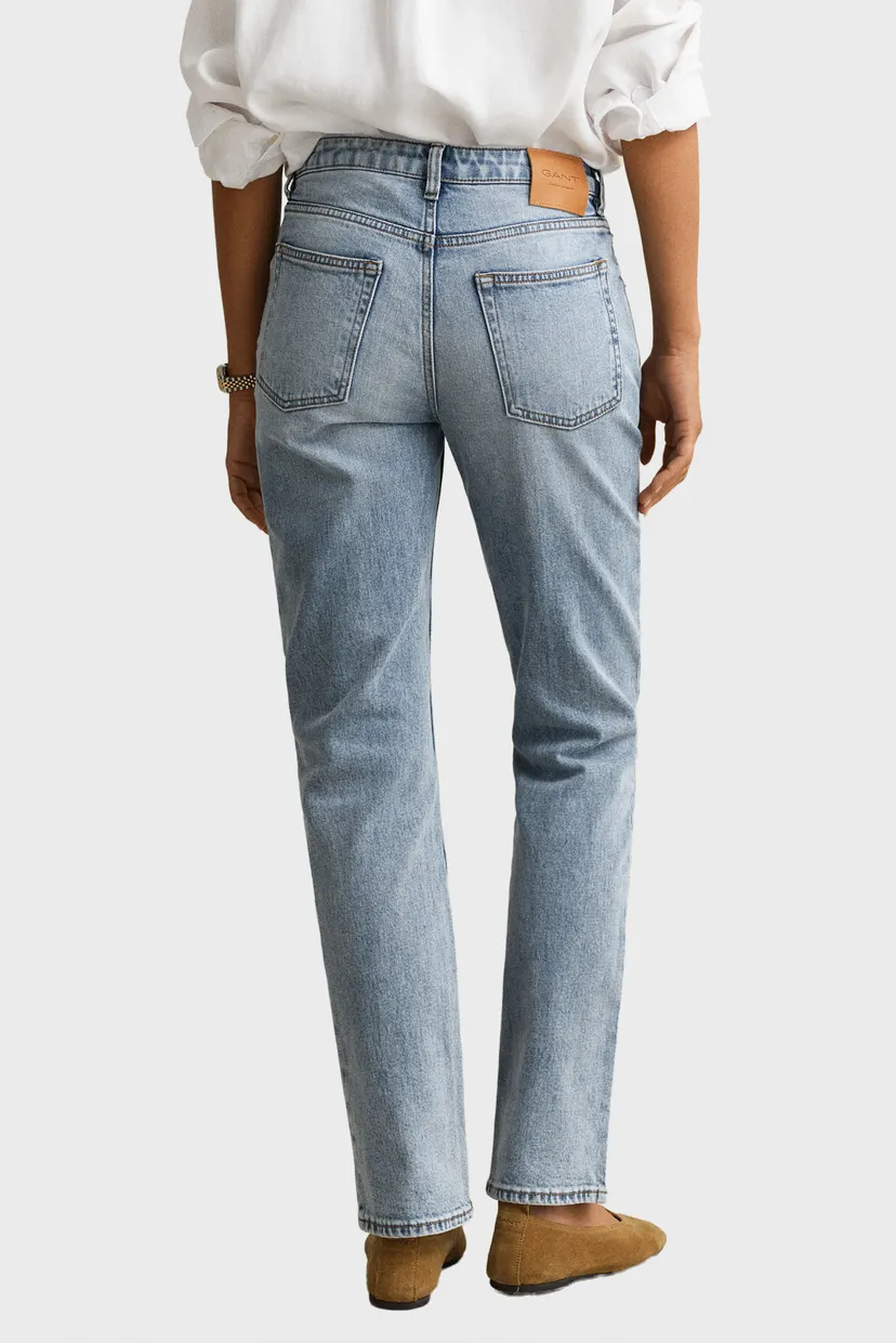 Женские голубые джинсы STRAIGHT STRETCH 3