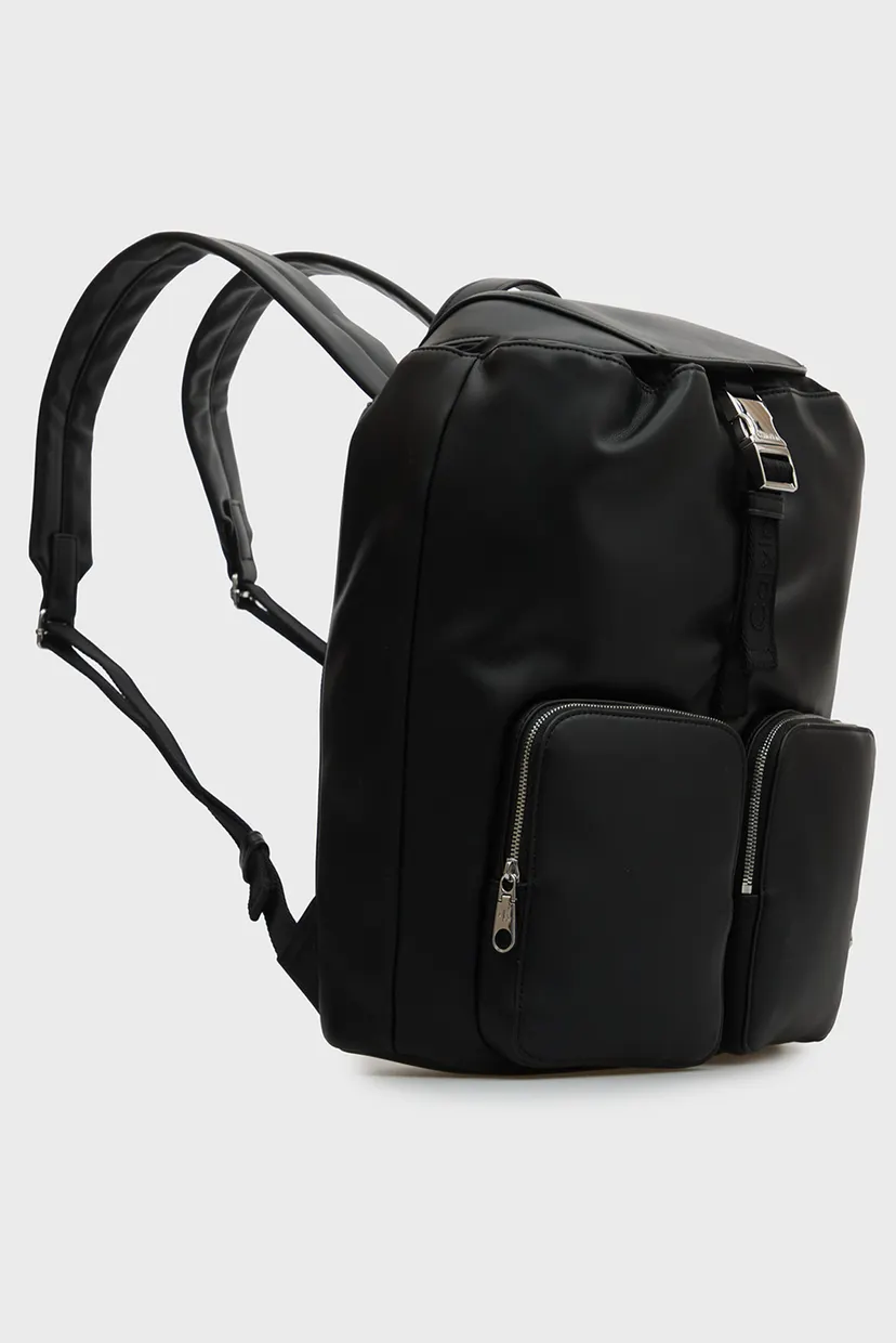 Женский черный рюкзак WEBBING STRAP FLAP 3