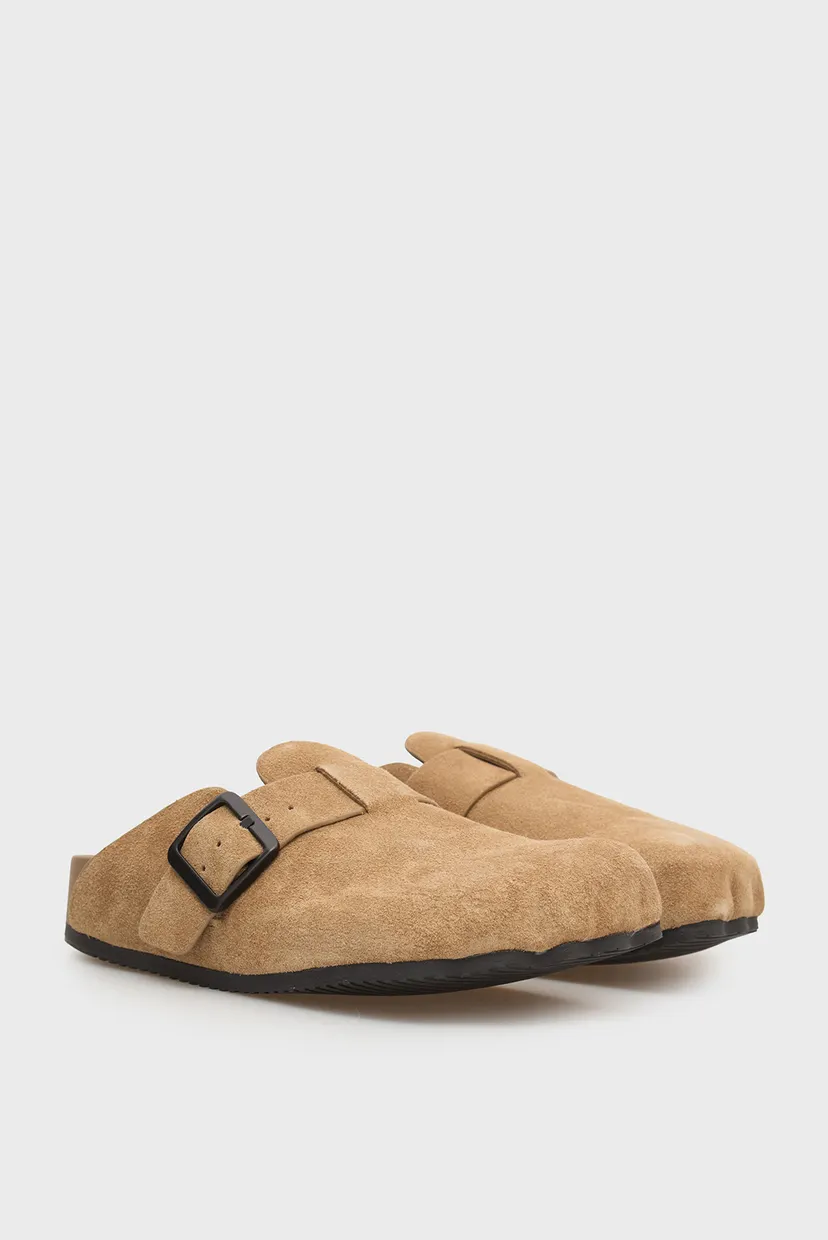 Жіночі бежеві замшеві клоги Greta 3
