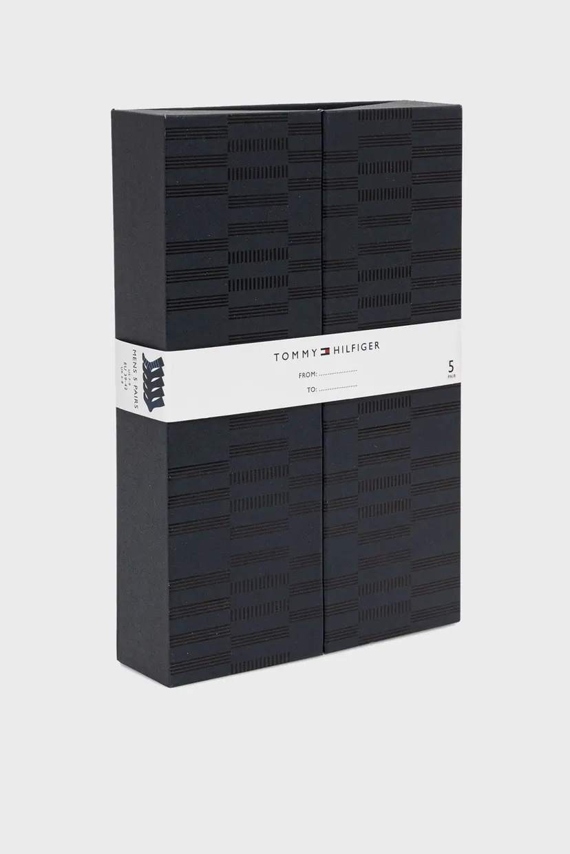 Мужские черные носки (5 пар) TH MEN SOCK 5P GIFTBOX STRIPE DOT 4