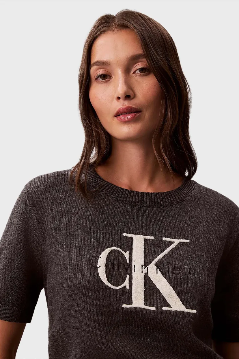 Женские серый джемпер CHUNKY COTTON GRAPHIC VEST 5