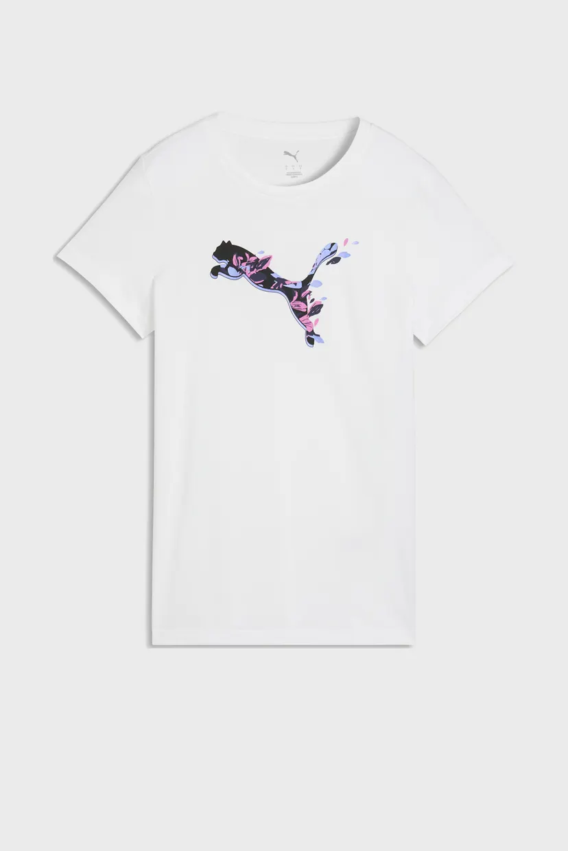 Жіноча біла футболка Graphic Floral Cat Tee Women 4