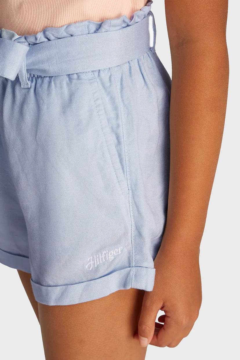 Детские голубые льняные шорты PULL ON 3