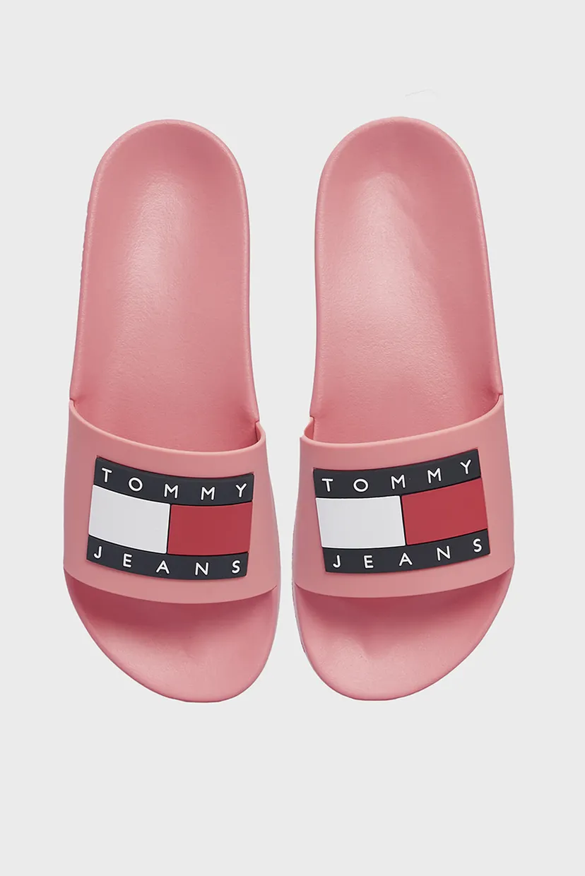 Женские розовые слайдеры TOMMY JEANS FLAG POOL SLD ESS 4
