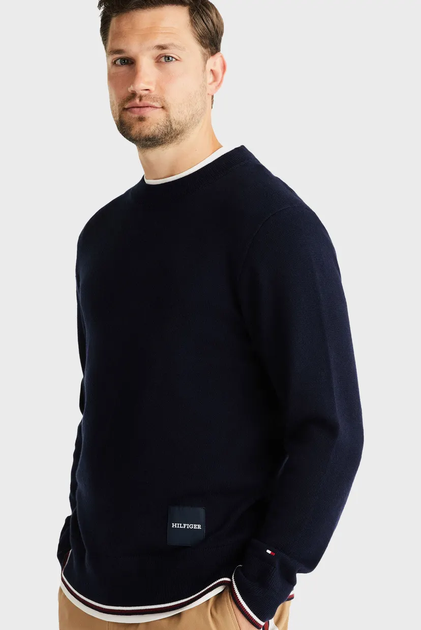 Чоловічий темно-синій джемпер MONOTYPE GS TIPPED CREW NECK 4