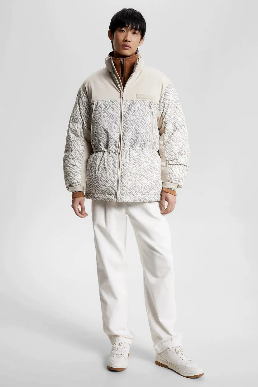 Мужская белая куртка с узором NEW YORK MONOGRAM PRT MID LENGTH