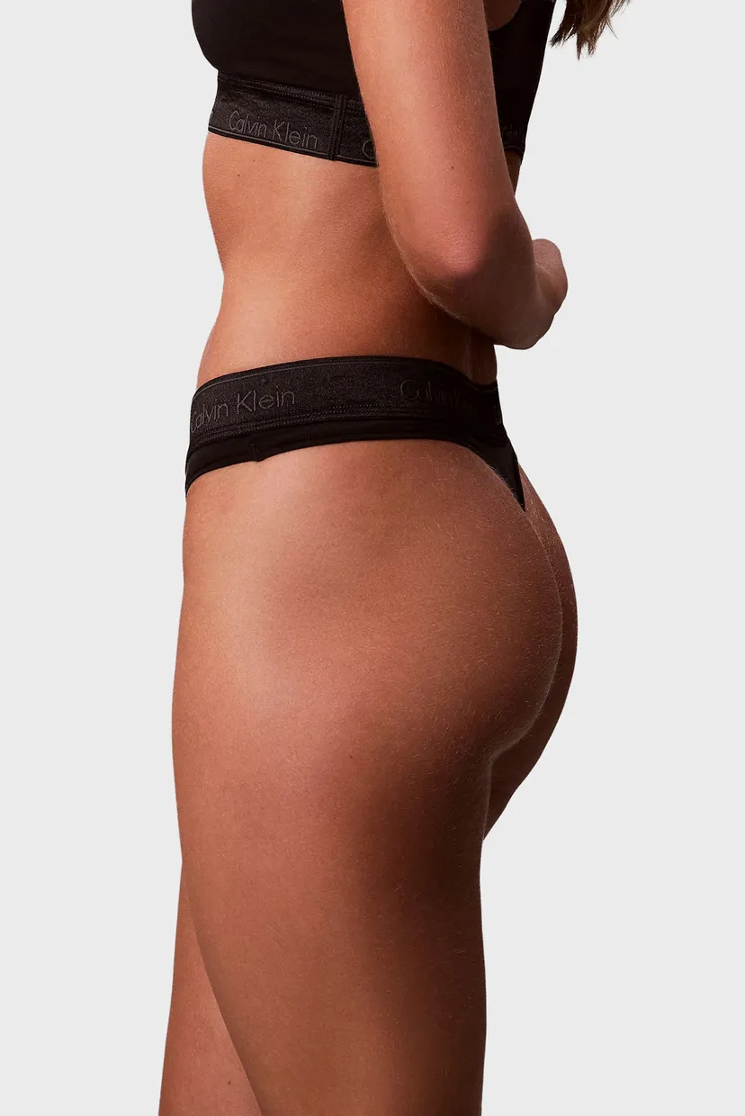 Жіночі чорні трусики THONG 6