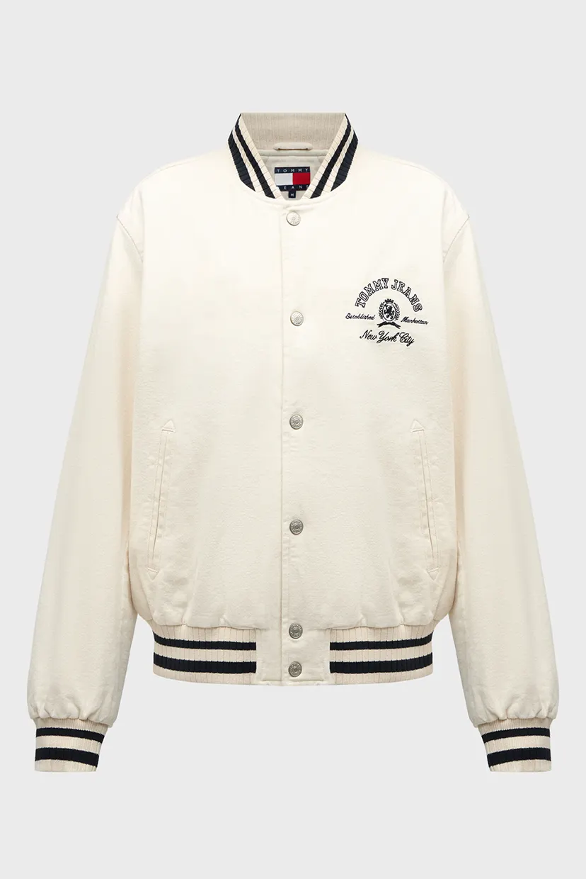 Чоловічий білий бомбер VARSITY 6