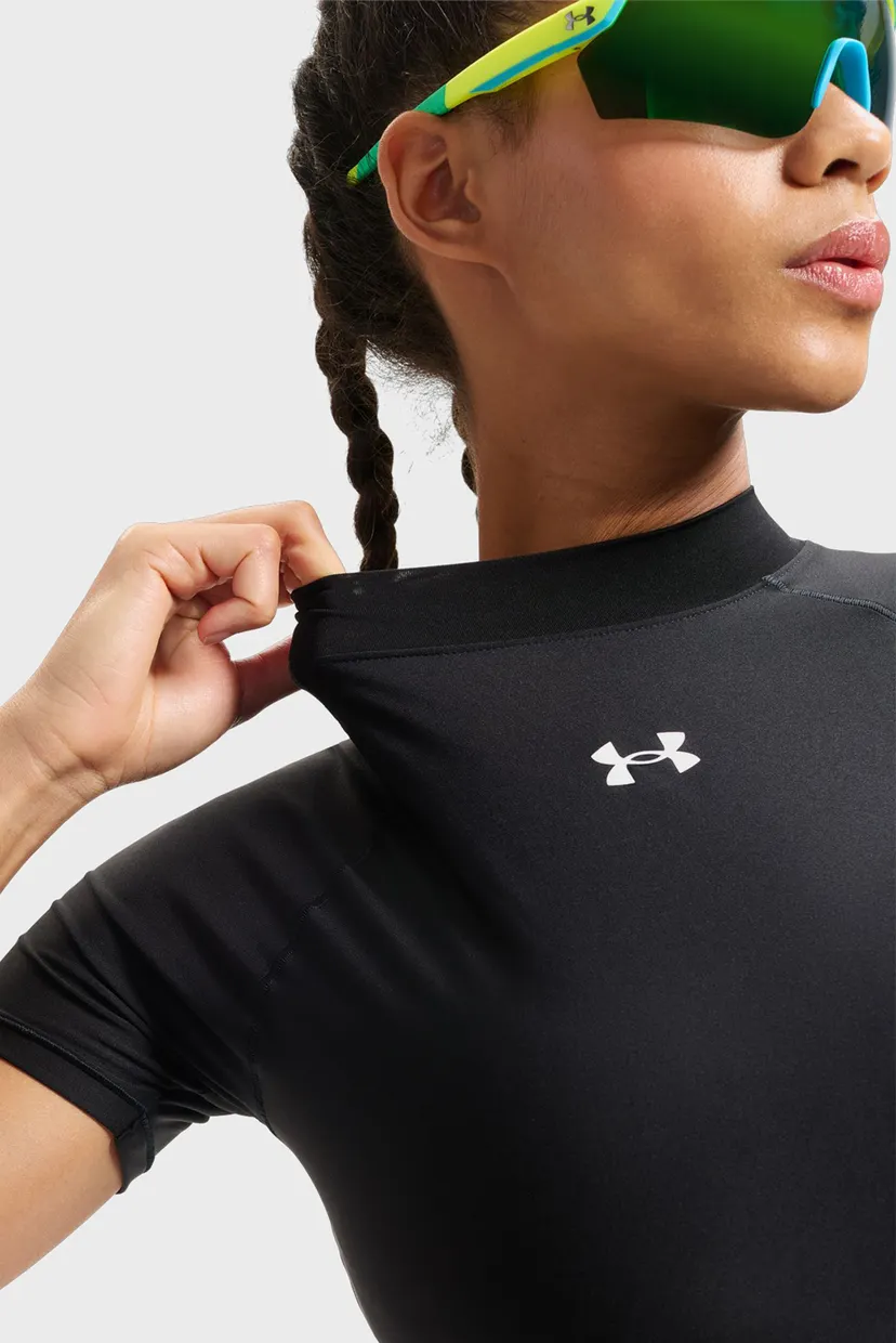 Женский черный топ HeatGear Crop Mock SS-BLK 5
