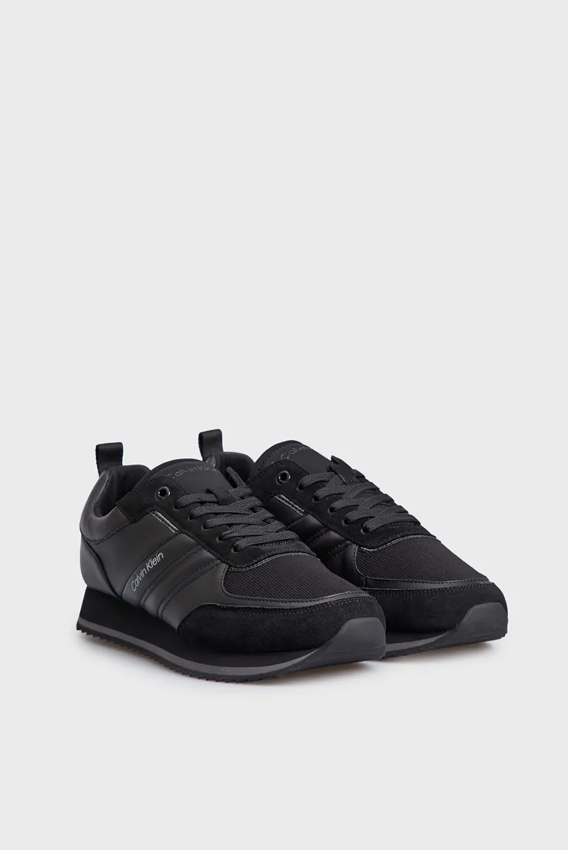 Мужские черные кожаные кроссовки LOW TOP LACE UP MIX 3