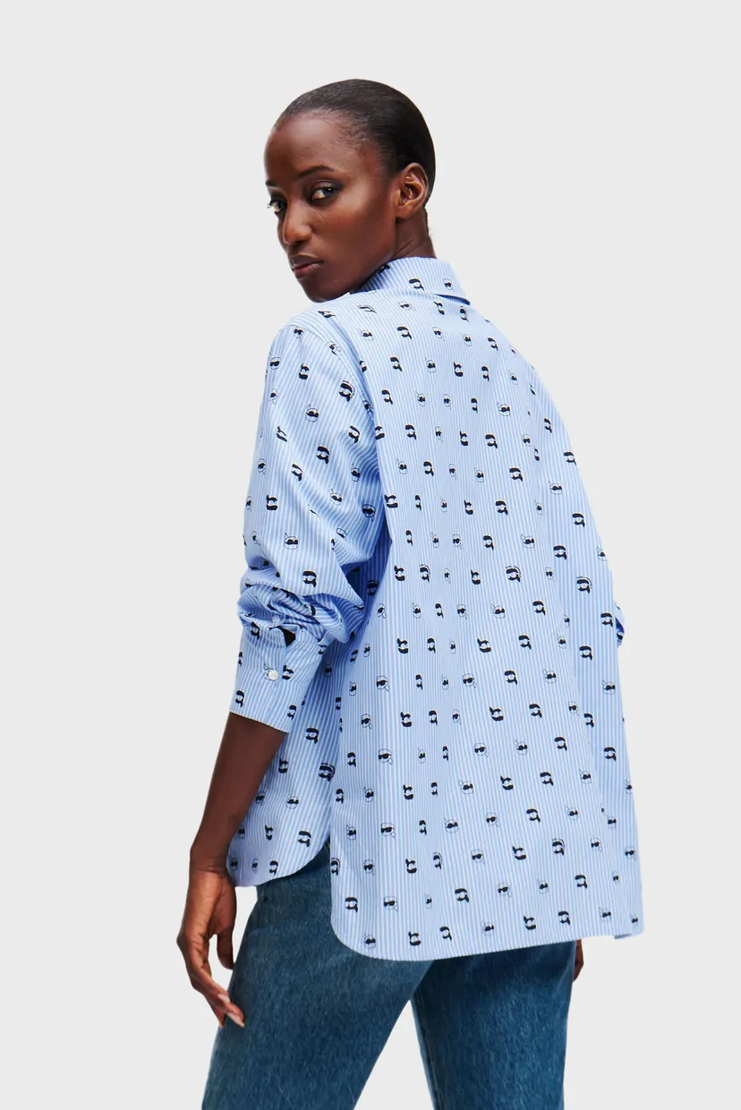 Жіноча блакитна сорочка з візерунком IKON AOP PRINT BLOUSE 3