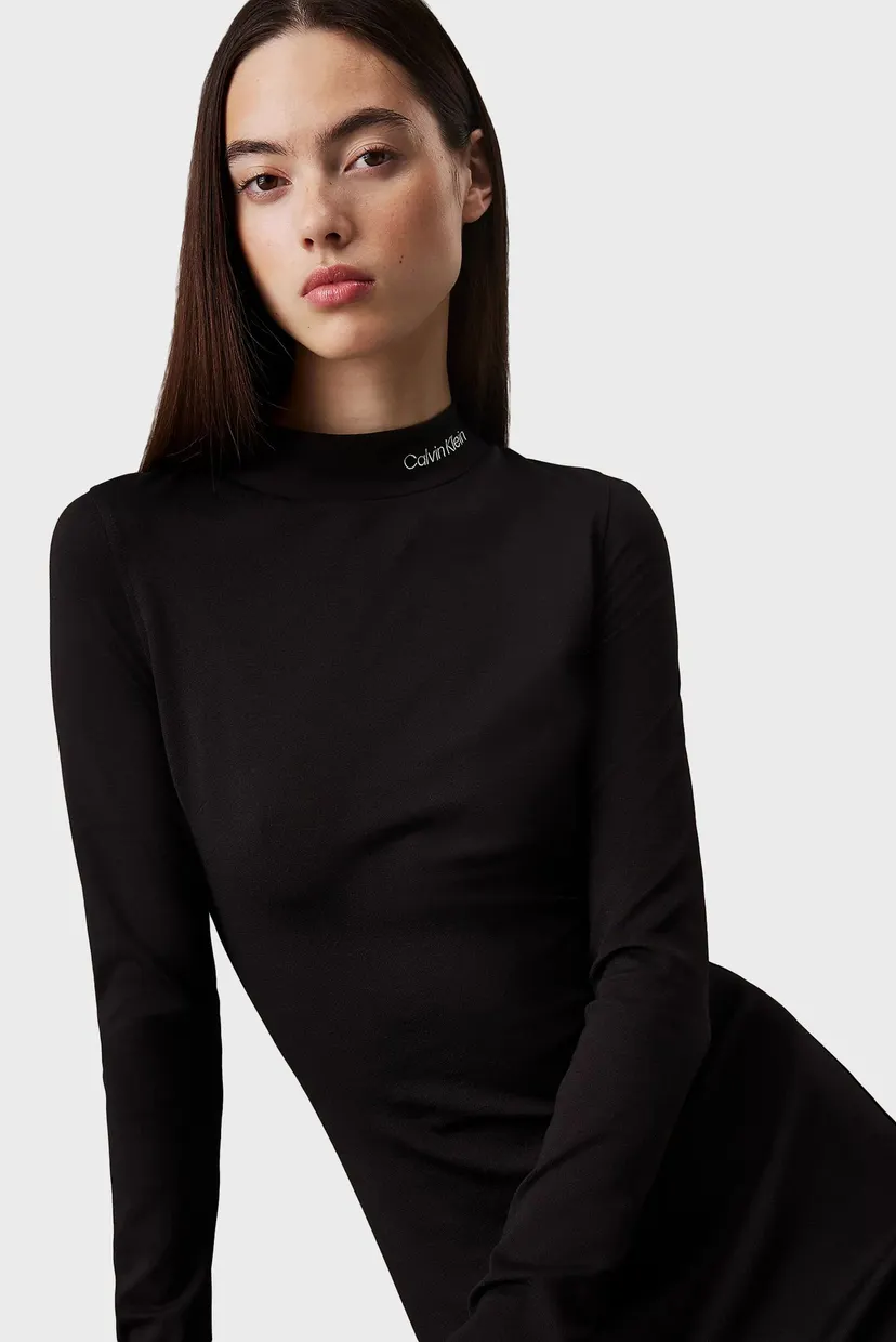 Женское черное платье LOGO ELASTIC MILANO DRESS 3