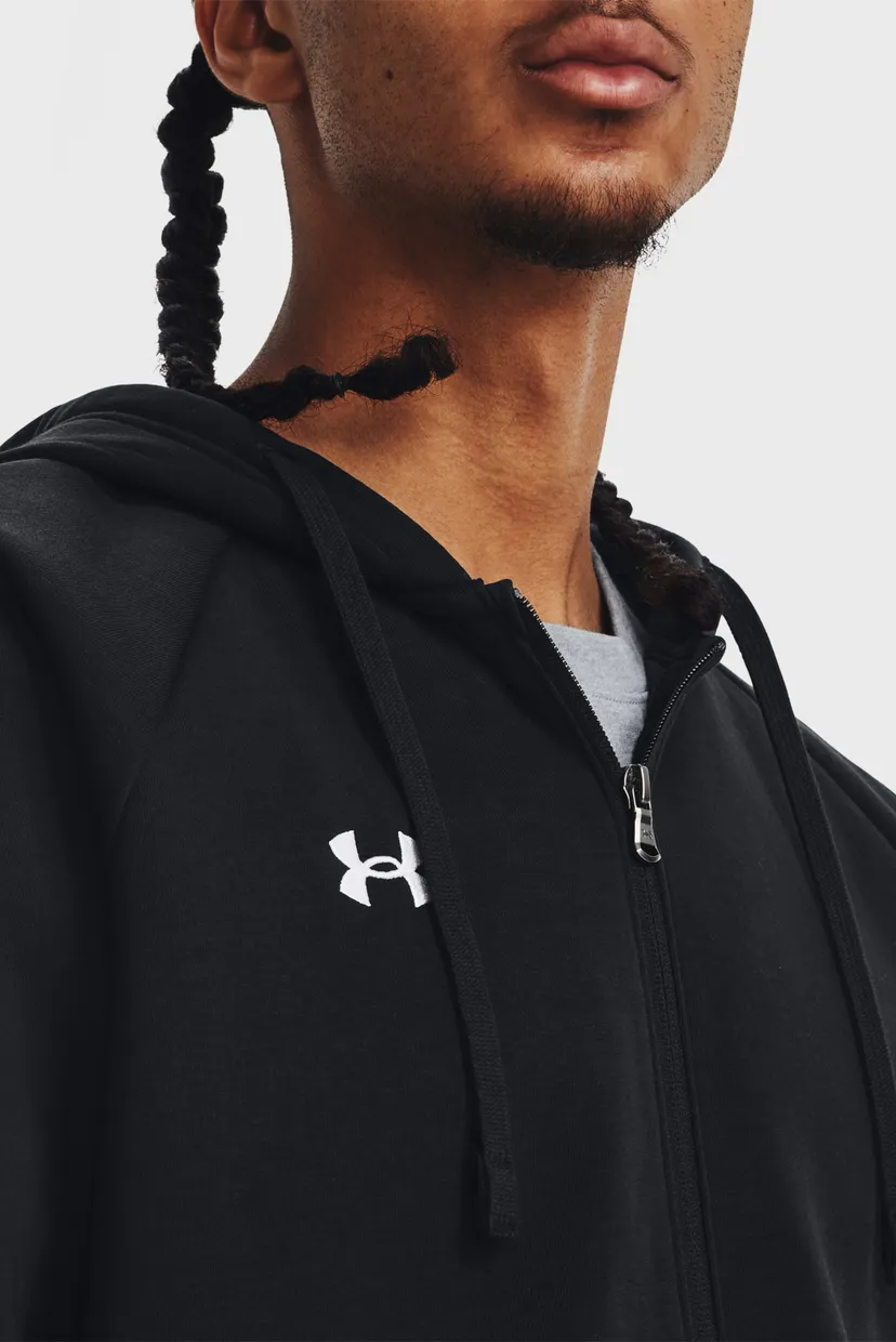 Мужское черное худи UA Rival Fleece FZ Hoodie 4