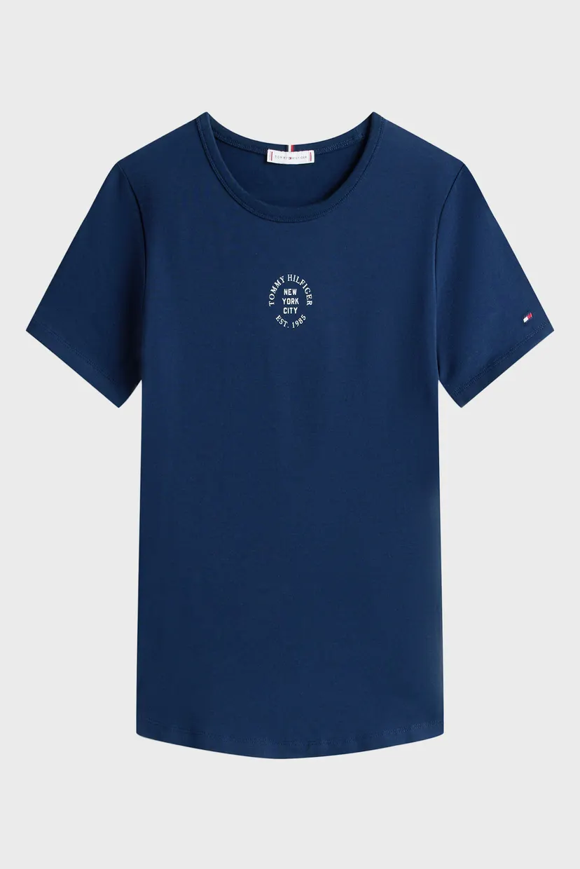 Жіноча темно-синя футболка STAMP LOGO SLIM C-NK SS 4