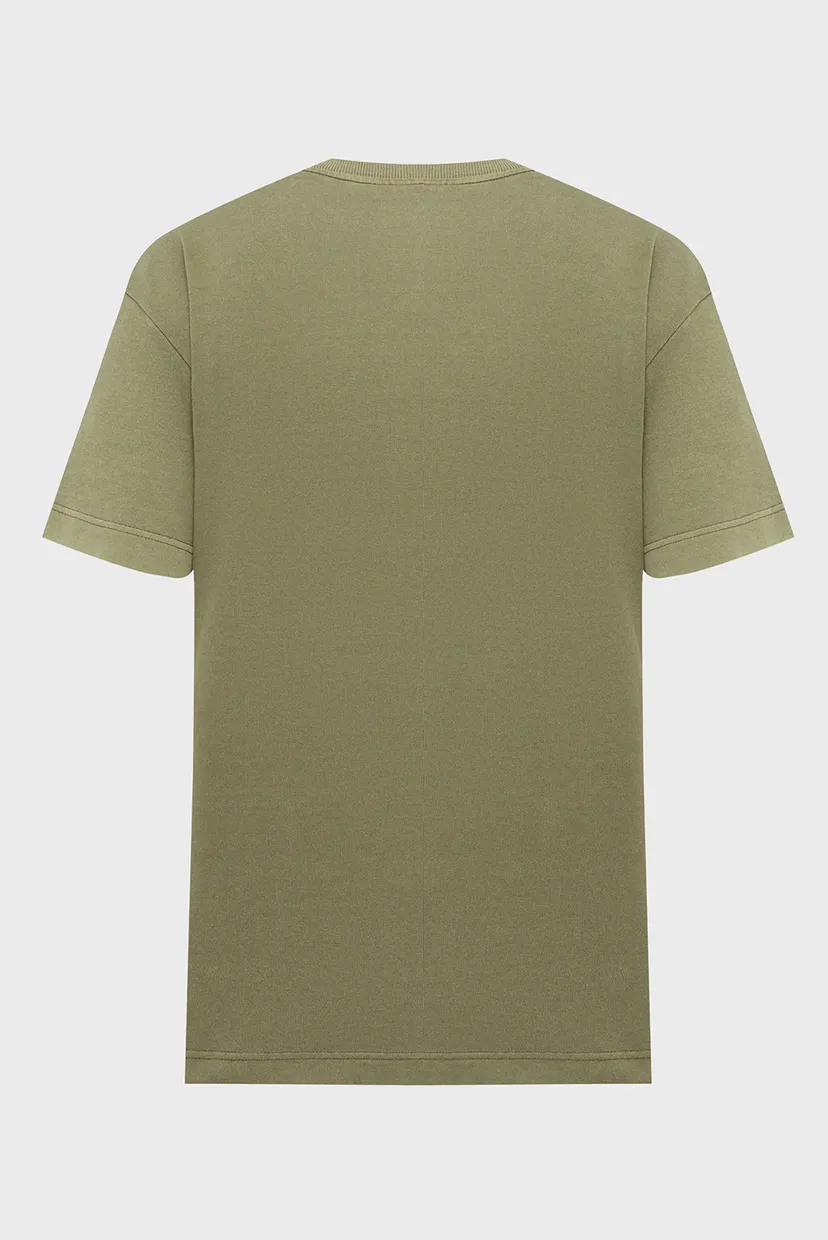 Чоловіча оливкова футболка GS-01 washed 7
