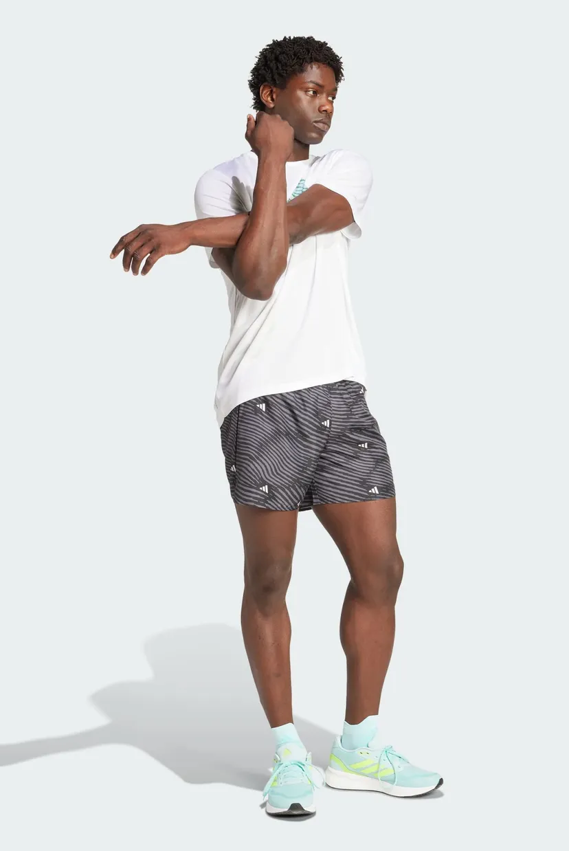 Мужские черные шорты с узором Adi365 Running Essentials Brand Love