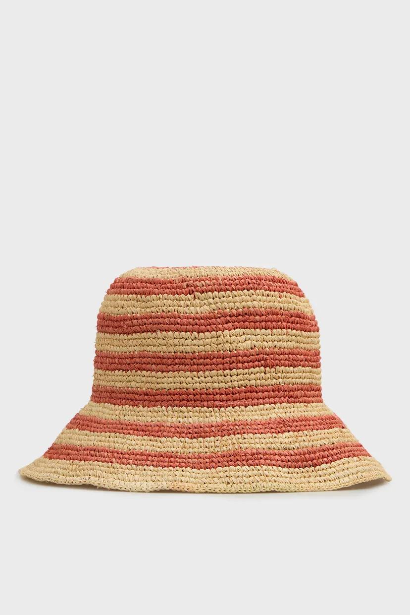 Женская панама в полоску SCRIPT STRIPED RAFFIA 3