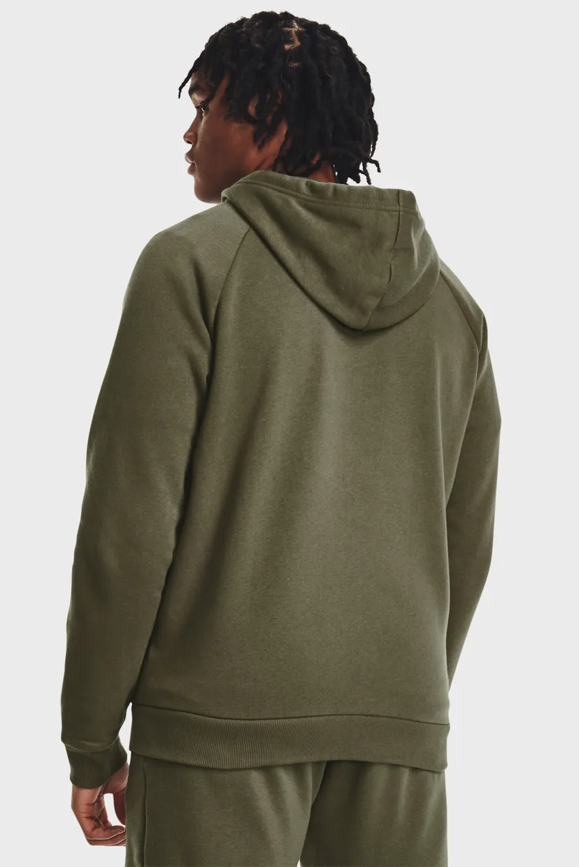 Мужское зеленое худи UA Rival Fleece FZ Hoodie 3