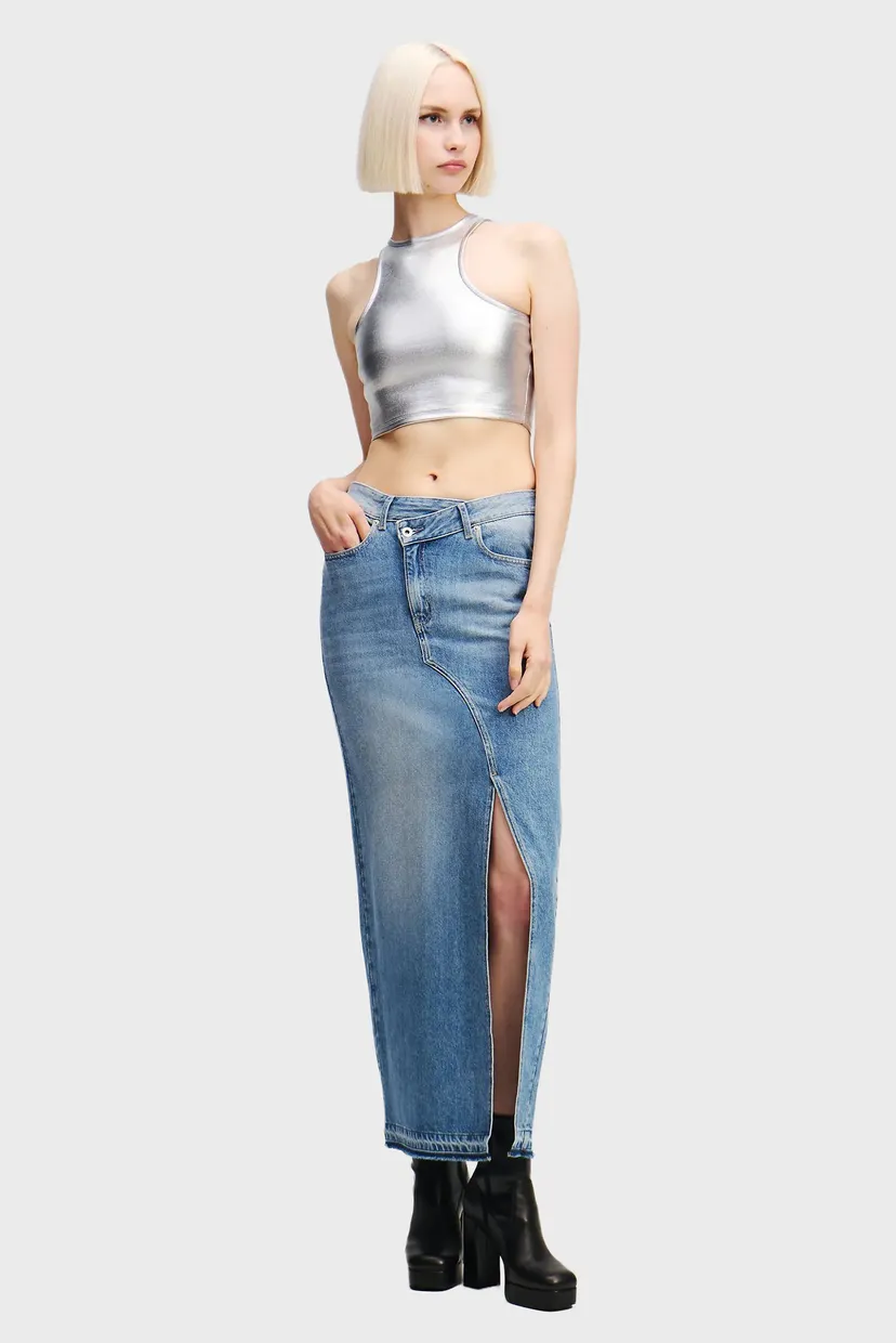Жіноча блакитна джинсова спідниця KLJ DENIM MAXI SKIRT 5