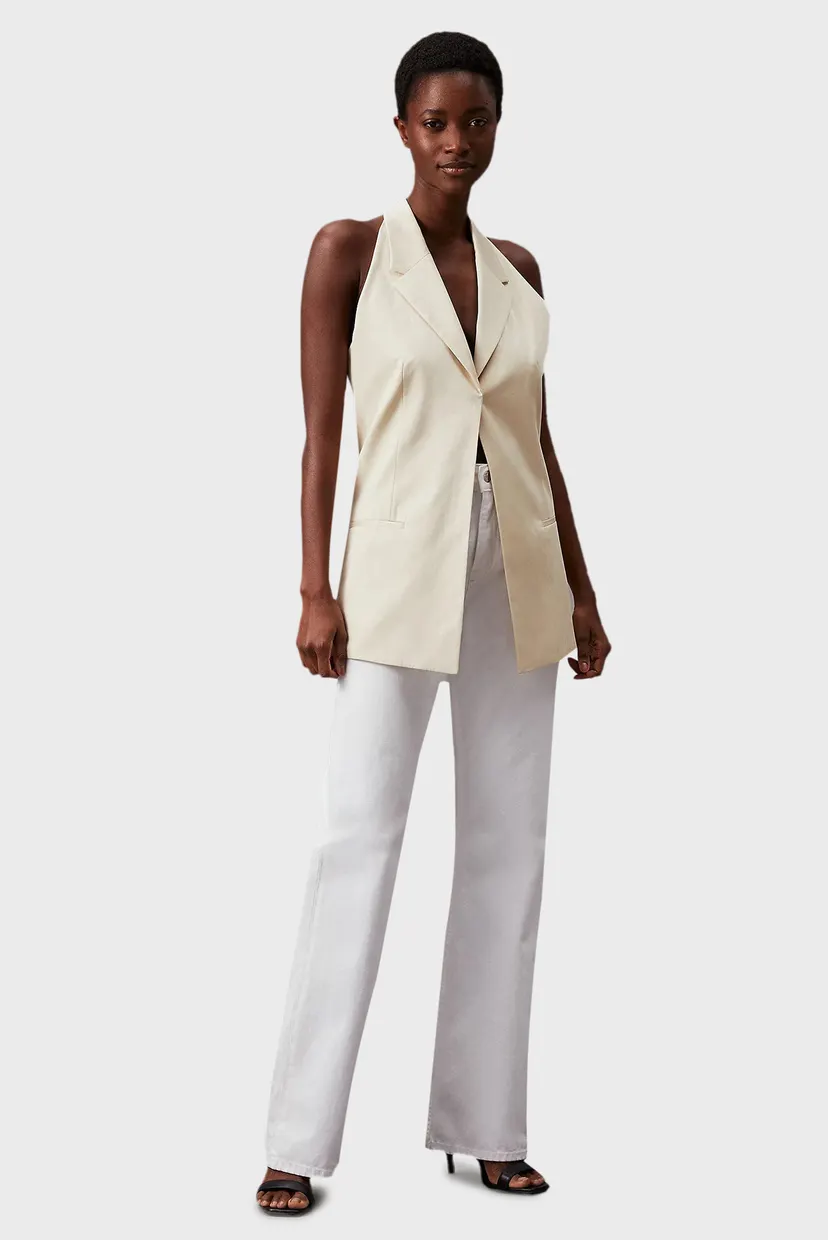 Женский бежевый жилет COTTON BLEND OPEN BACK 3