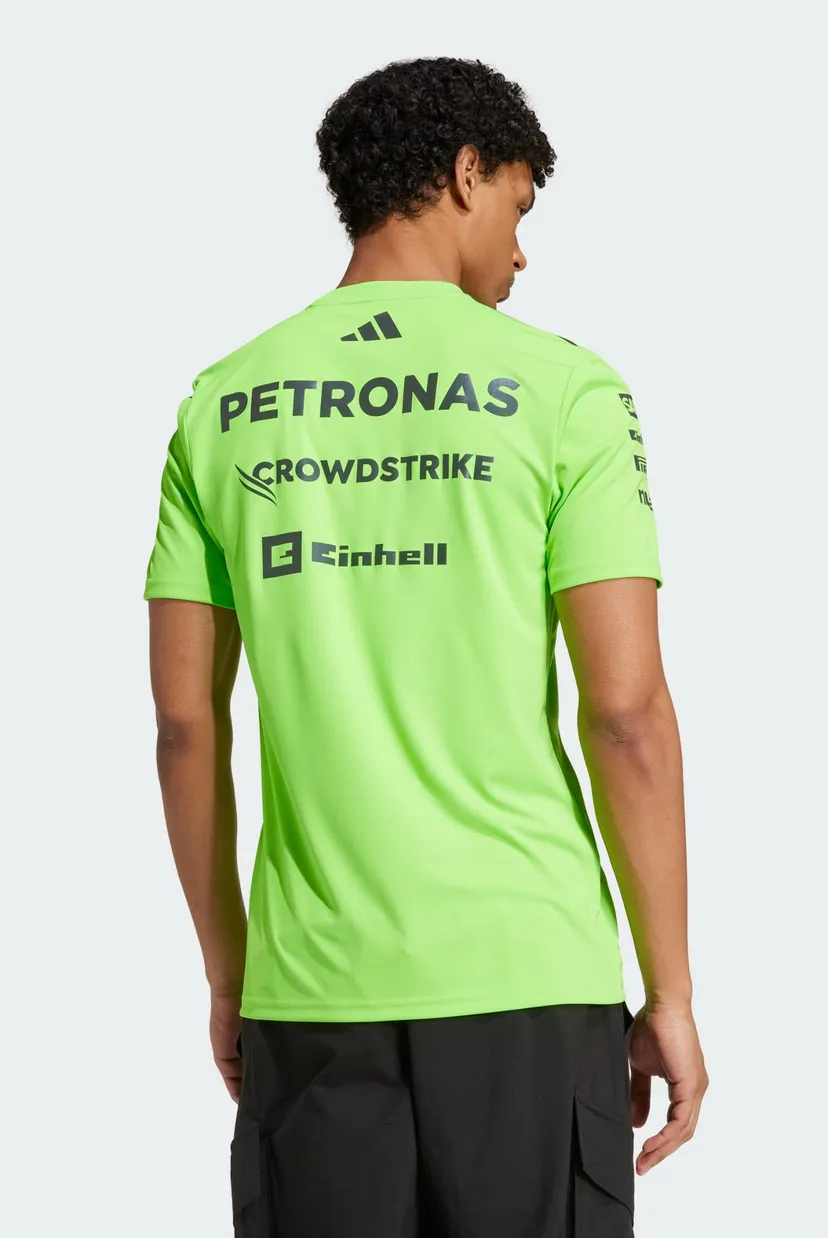 Мужская салатовая футболка MERCEDES - AMG PETRONAS FORMULA ONE TEAM SET UP 3