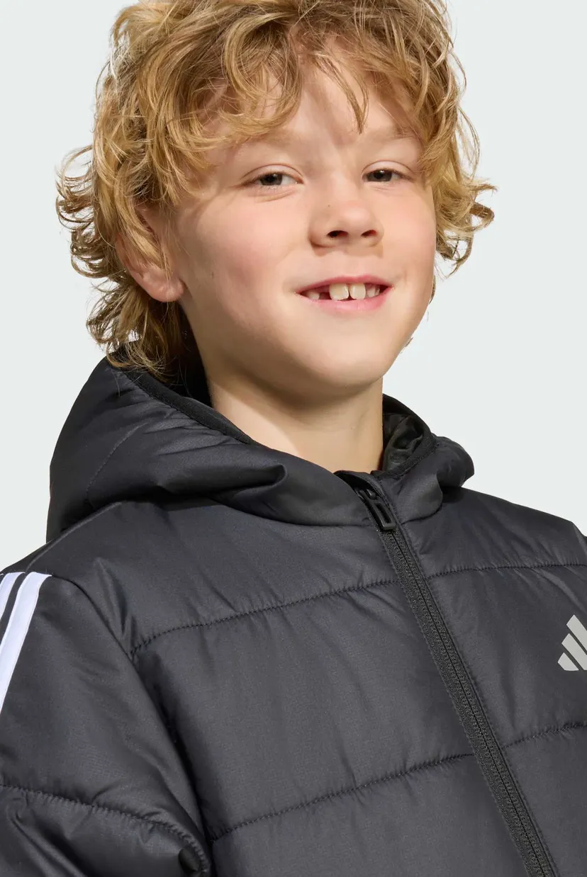 Дитяча чорна куртка Essentials 3-Stripes Padded Kids 4